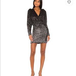 LPA Constance Dress in Black & Silver